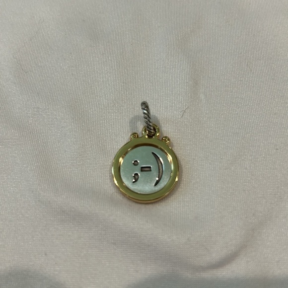 New Brighton Wink Smile Emoji Gold Silver abc Charm - Picture 3 of 3